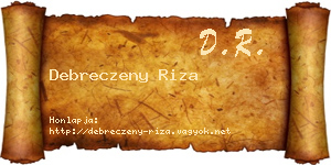 Debreczeny Riza névjegykártya