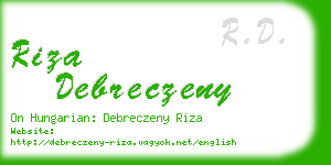 riza debreczeny business card
